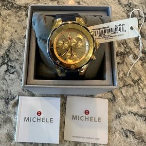 Michele Jellybean 44MM Stainless Steel Sport Silicone Strap Watch.